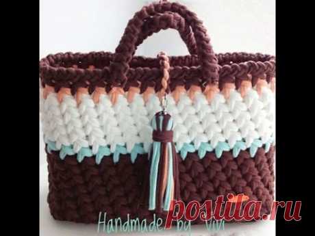 Сумка из трикотажной пряжи. Bag made of knitting yarn