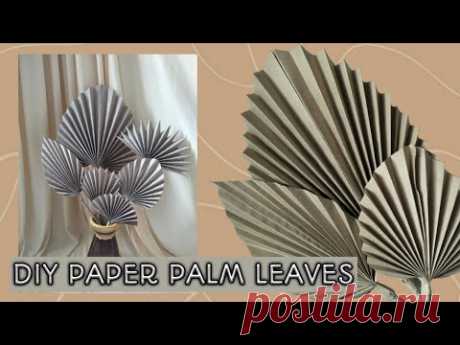 DIY PAPER PALM LEAVES | Cara membuat daun palem kering dari kertas nasi