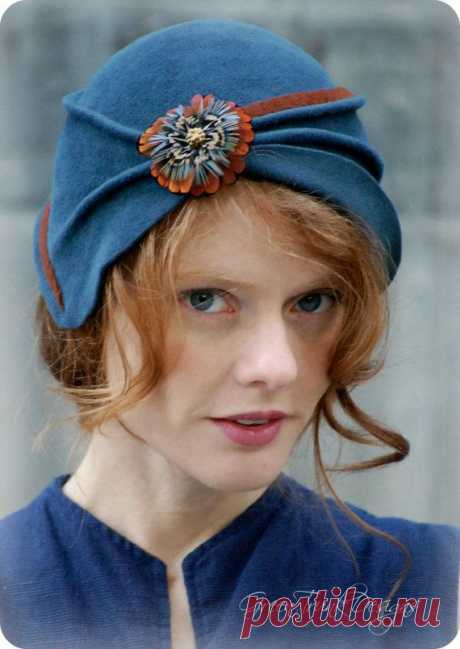 Blue Flapper Cloche Hat