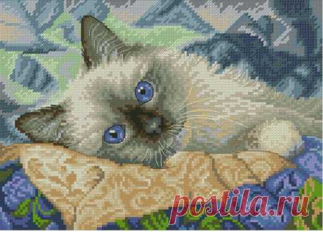 ​Вышиваем очаровательную кошечку на подушке Вышиваем очаровательную кошечку на подушкеЛюбители семейства кошачьих будут в полном восторге.
