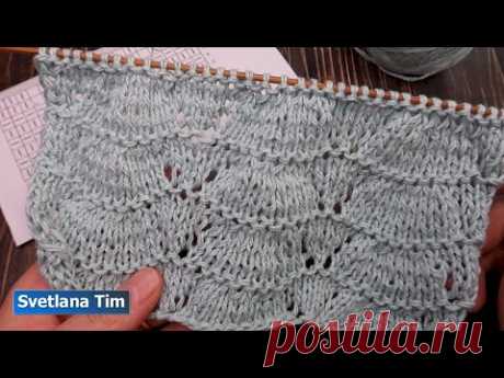 АЖУРНЫЙ УЗОР СПИЦАМИ "JANE" + схема узора Knitting pattern для вязания кардигана, палантина № 617