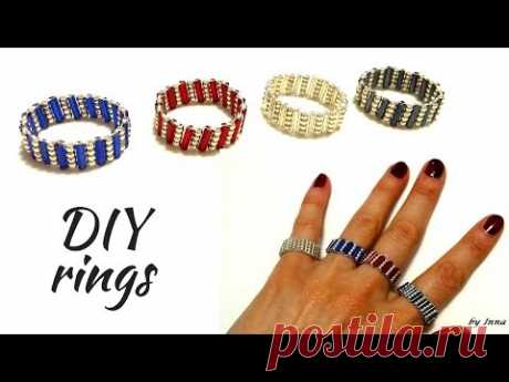 Beaded ring tutorial.  DIY 10 min. ring