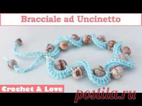 Bracelet crochet tutorial with pearls - easy and fast