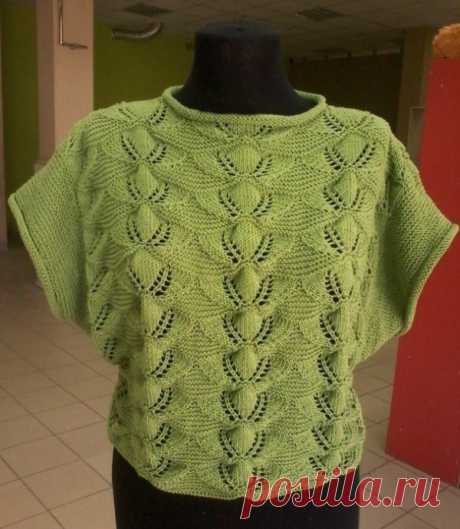 Нежный зеленый пуловер из категории Интересные идеи – Вязаные идеи, идеи для вязания