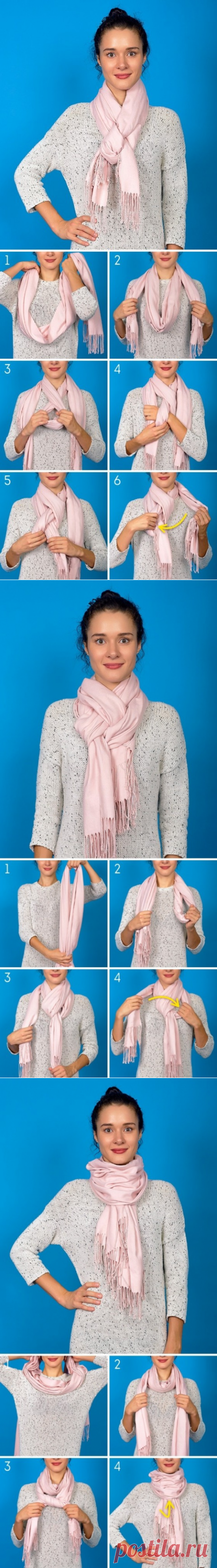 Украшаем осенний образ с помощью шарфа — 7 вариантов