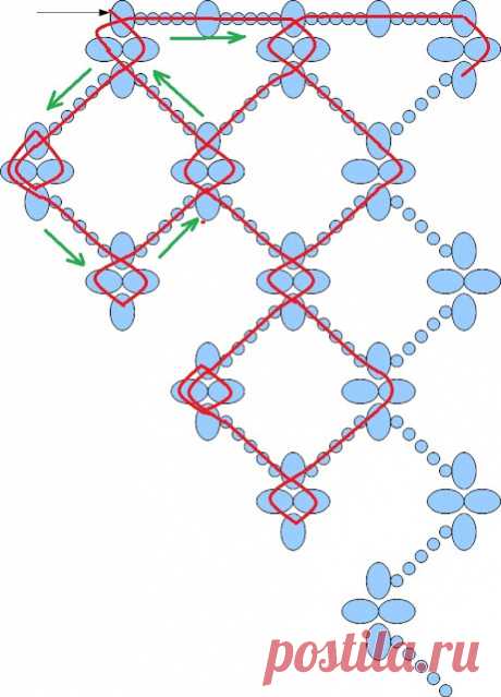 Косынка из бисера. Техника плетения &quot;Славянка&quot;. Вертикальное плетение. | biser.info - всё о бисере и бисерном творчестве