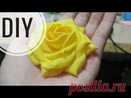 DIY | Cara Membuat Mawar Cubit Asahi | Tutorial Fabric Flower | Rose