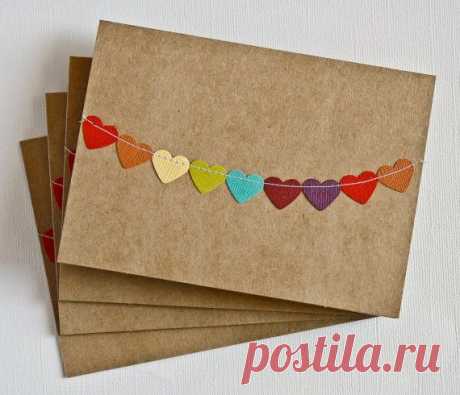Wedding Cards Heart Bunting Flag Stationery