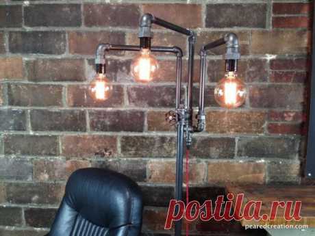 Adjustable Floor Lamp - Industrial Furniture - Multiple Edison Bulbs - Sofa Lamp