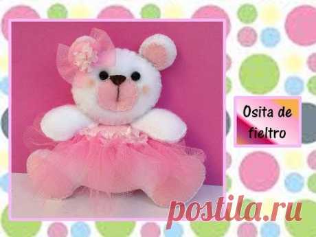 ♥ OSITA DE FIELTRO Y MOÑO DE TUL ♥- CREACIONES mágicas♥♥