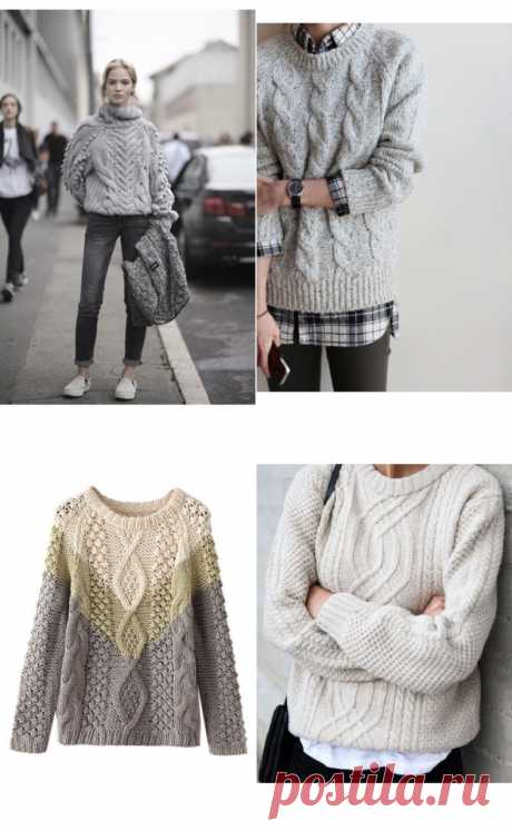 Множество идей для вязания пуловеров спицами
