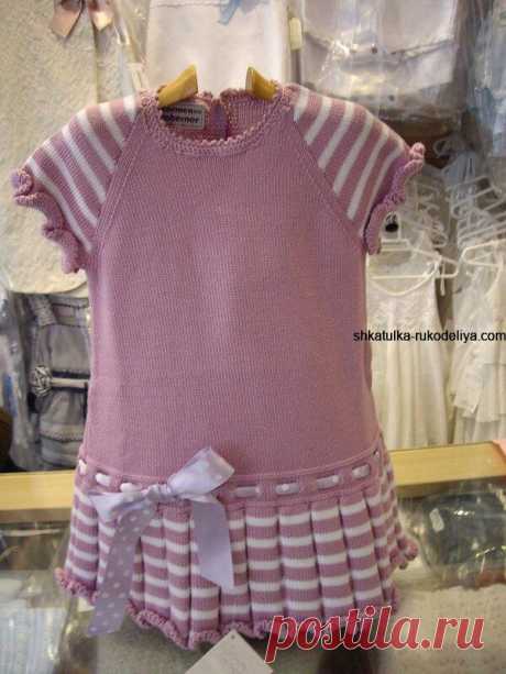 Дитяча сукня спицями реглан зверху Моделі дитячих суконь зі схемами
