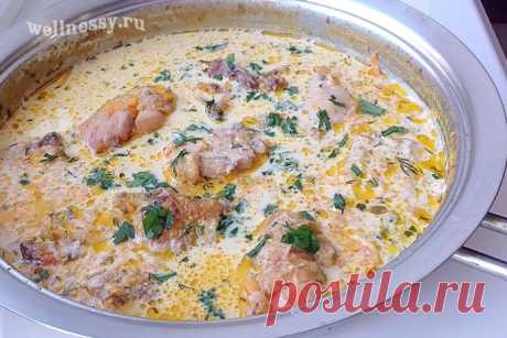 Курица в сметанном соусе на сковороде: ПП рецепт с фото