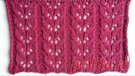 Красивый эффектный ажурный узор спицами для вязания свитеров, кардиганов, палантинов