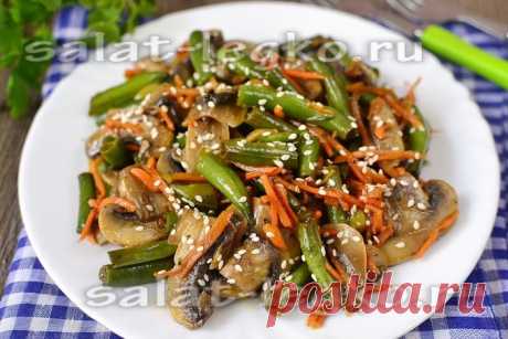 Салат с грибами и корейской морковью, рецепт с фото