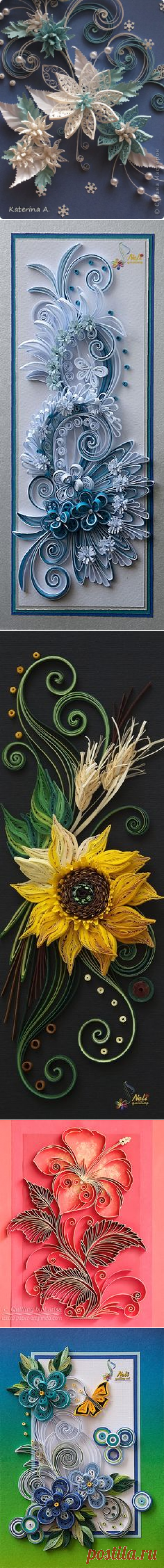 Картина панно рисунок День рождения Квиллинг Снежные цветы Бумага фото 5 | Quilling - PRO | Quilling, Paper quilling and Craft