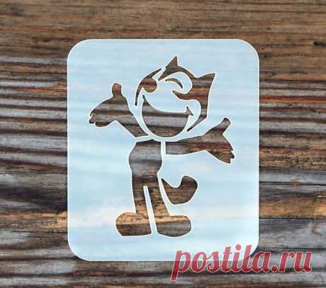 Felix The Cat Face Painting Stencil 7cm x 6cm 190micron