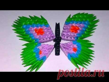 Модульное оригами бабочка для начинающих схема сборки (вариант 2)