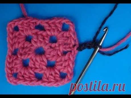 Вязание крючком - Урок 205 - Как спрятать нить - crochet square