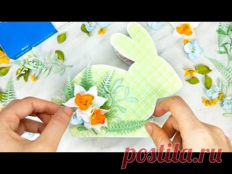 Делаю много-много цветов из фоамирана и украшаю ими Пасхального Кролика из картона 🐰Пасха Декор DIY - YouTube