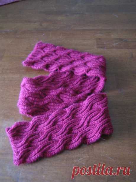 Reversible Cabled Brioche Stitch Scarf | FireFlower Knits