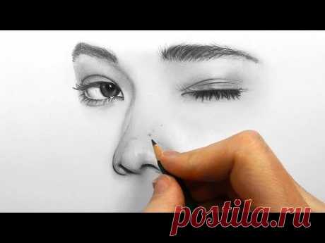 Drawing, shading and blending a minimalistic face with graphite pencils