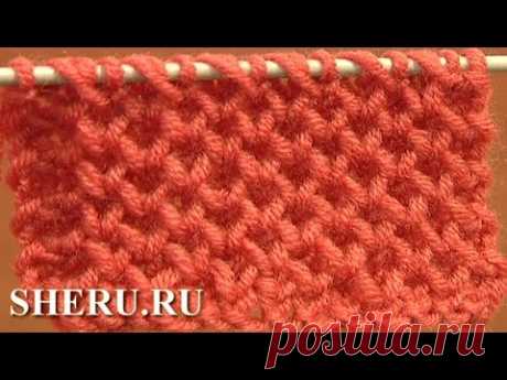 How to Knit Honeycomb Stitch Pattern Урок  4 Узор спицами соты