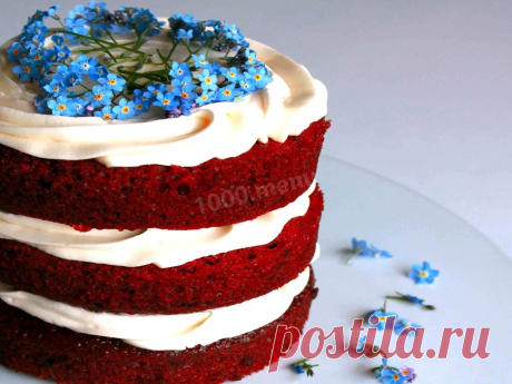 Торт Красный бархат на сметане и сливках рецепт с фото