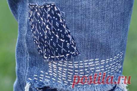 Модный способ: заделайте дырки на джинсах в японской технике Боро