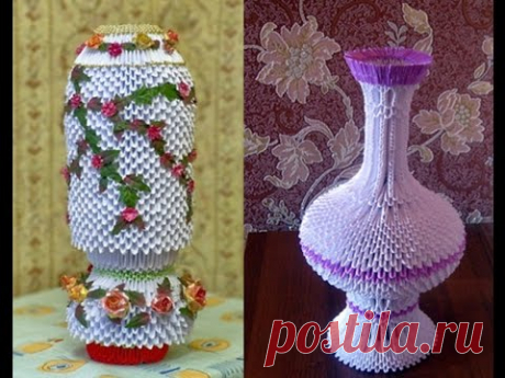 How to make a vase. Модульное оригами ваза (eng sub)