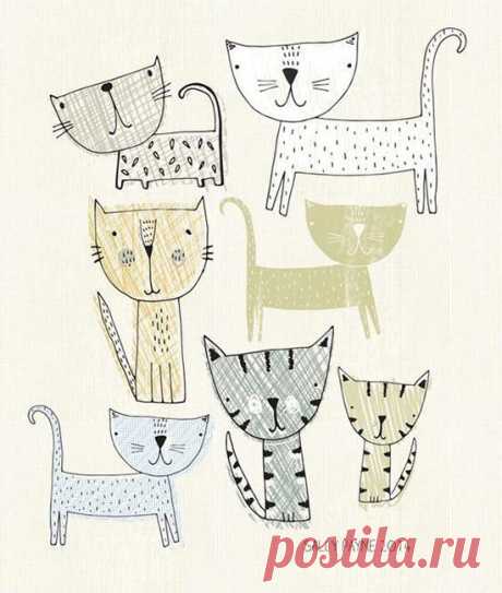 ✔️Трафареты кошек (шаблоны котиков) для рисования, вырезания, декора