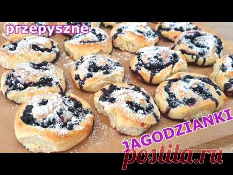 Szybkie i mięciutkie jagodzianki bez wysiłku 👌 przepyszne i łatwe bułeczki drożdżowe z jagodami 👍