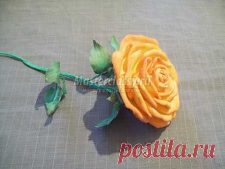 Интерьерная роза из фоамирана своими руками. Мастер-класс