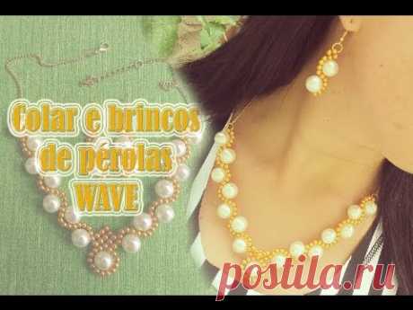 Colar e brincos de pérolas WAVE -  Pearl necklace and earrings WAVE