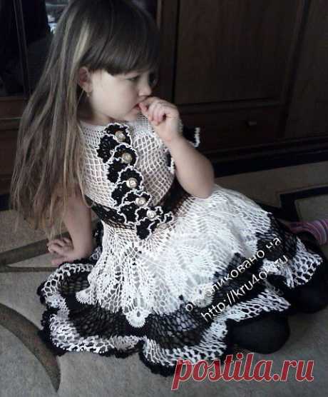 Ажурное платье для девочки 6 лет - вязание крючком на kru4ok.ru