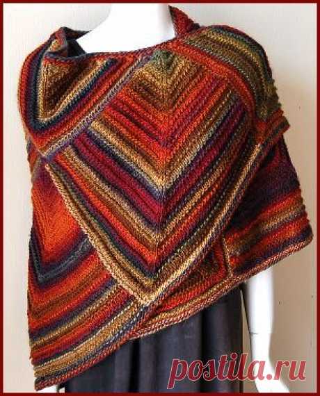 Mochi Plus Mitered Shawl - Crystal Palace Yarns - free knit shawl pattern