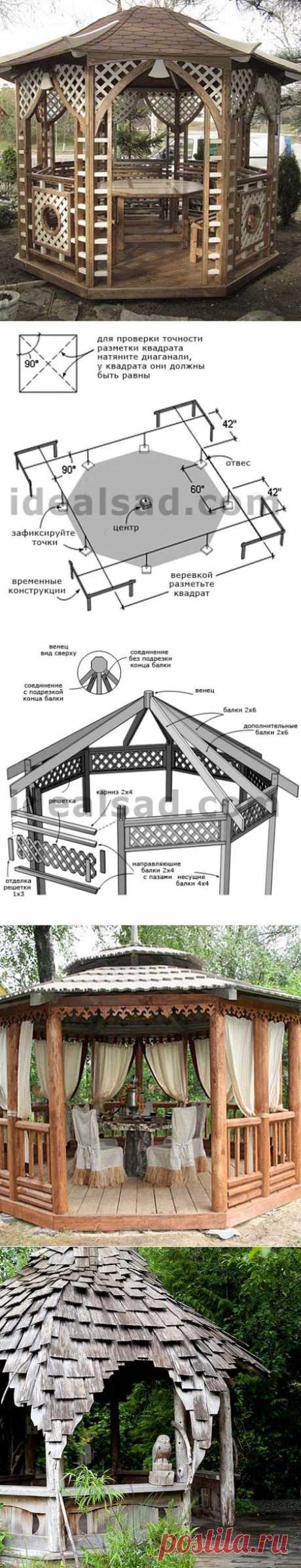 Садовые беседки своими руками: чертежи и варианты дизайна