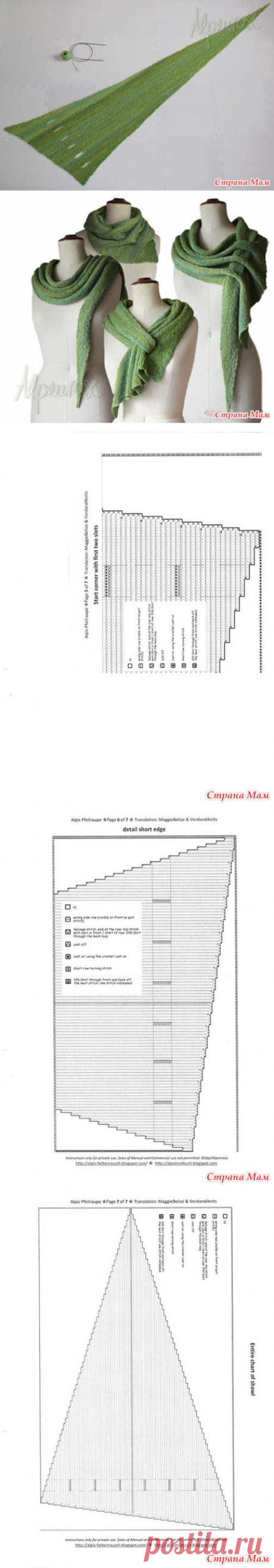 Необычная шаль спицами