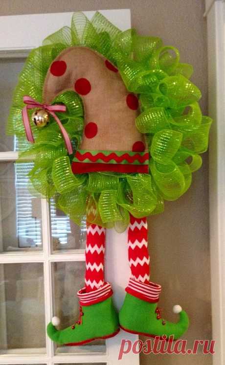 Elf Wreath Deco Mesh by BsHandmadeItems on Etsy