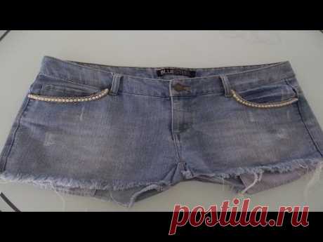 Faça Você mesma: aplicação de pérolas em short jeans