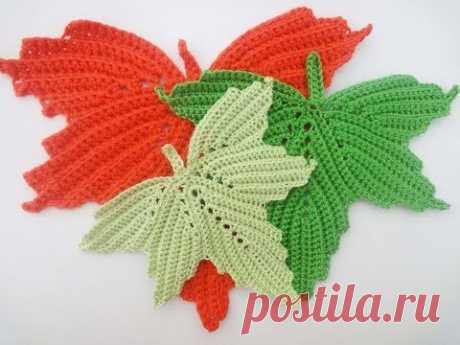 Кленовый лист Часть 3 The maple leaf Crochet Part 3