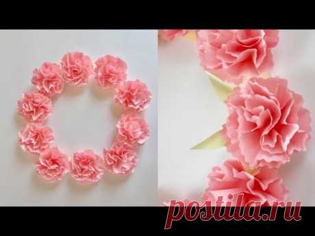 【折り紙】カーネーションのリース Paper Carnation Wreath