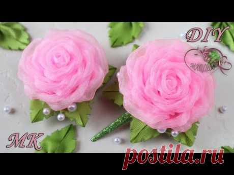 РОЗЫ ИЗ ОРГАНЗЫ/Organza Rose DIY