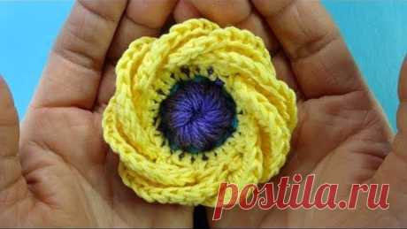 ЭКСКЛЮЗИВ Как связать кувшинку Вязаные цветы How to Crochet flower 101