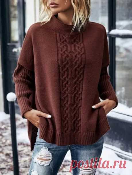 Стильный свитер с центральным узором спицами - тренд весны 2024!
