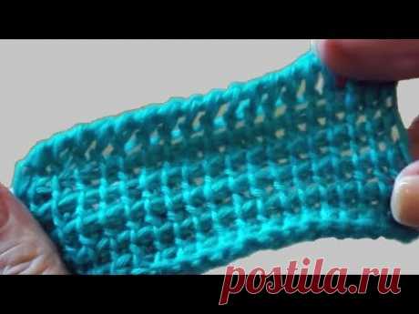 Скрученные петли. Петли крючком. Тунисское вязание. (twisted loop Tunisian crochet)