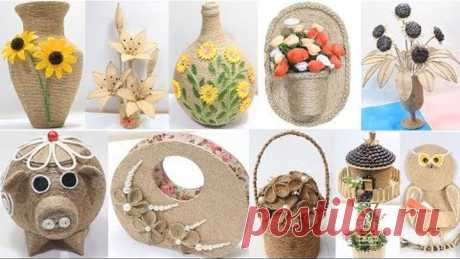 10 Jute craft decoration design collection | jute craft ideas