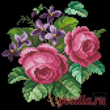 (11) Gallery.ru / Фото #1 - Букет с розами и фиалками - larisa-bnw