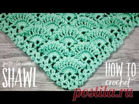 Вяжем ШИКАРНУЮ ШАЛЬ / БАКТУС КРЮЧКОМ / HOW TO CROCHET SHAWL