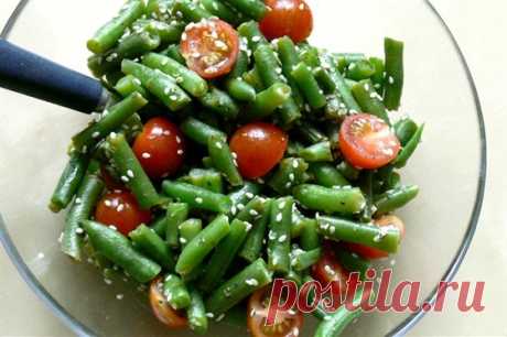 Теплый салат из зеленой фасоли рецепт – постная еда: салаты